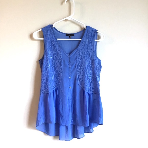 Soprano Beautiful blue sheer lace blouse - Picture 2 of 5